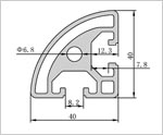 4040R鋁型材二維圖